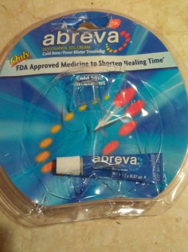 New Abreva Cold Sore/ Fever Blister Treatment Cream 0.07 oz Exp. 05/2020