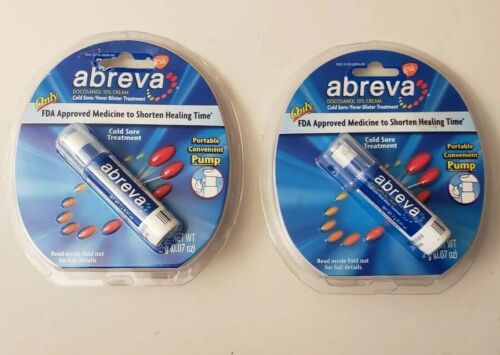 Abreva Docosanol 10% Cream Cold Sore Fever Blister Treatment lot of 2 brand new