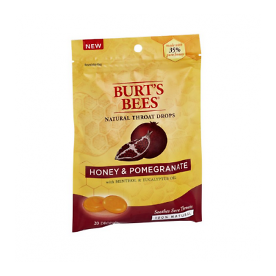 Burt's Bees Natural Throat Drops, Honey & Pomegranate 20 e (4 Packs)