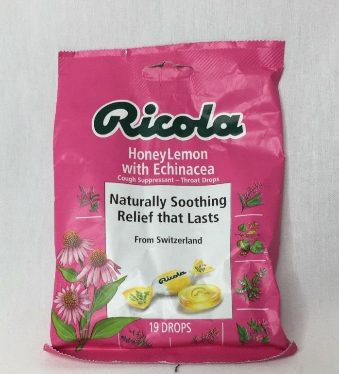 Ricola Honey Lemon Echinacea Cough Drops 19 ct ~ EXP 6/8/2019