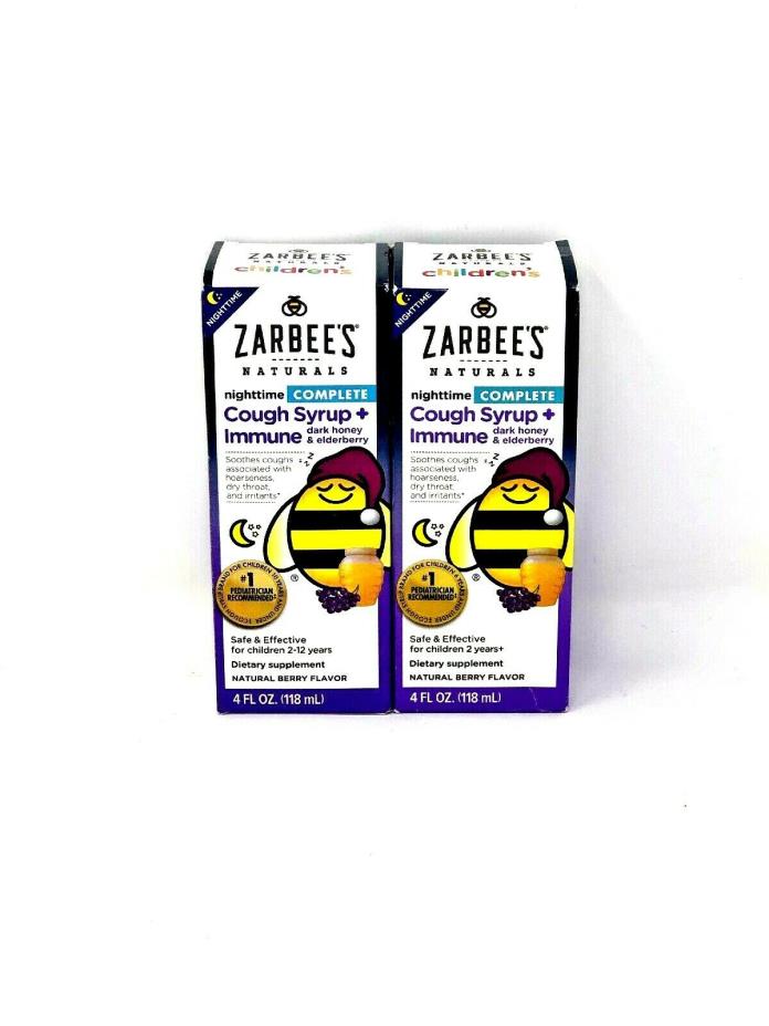 Zarbee’s Naturals Nightime Complete Cough Syrup + Immune Dark Honey & Elderberry