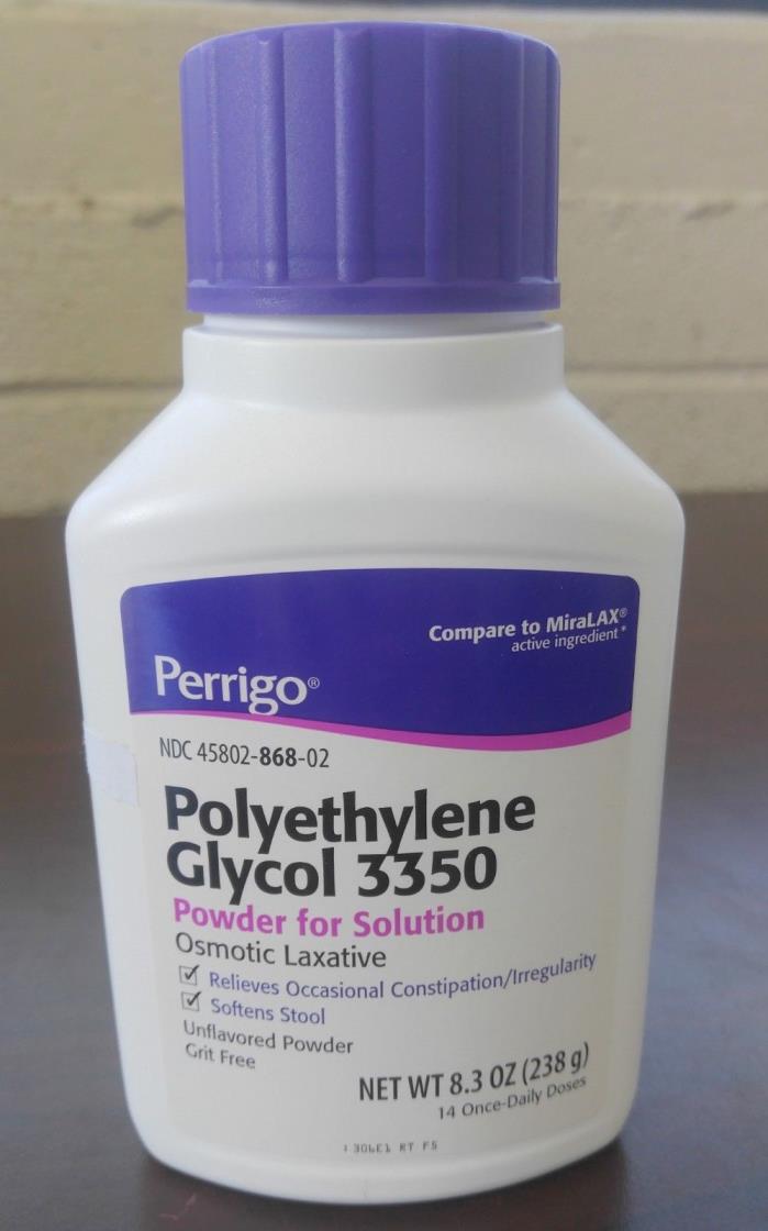 Perrigo Polyethylene Glycol 3350 Powder Osmotic Laxative 8.3 Oz. Exp 9/20 (14oz)