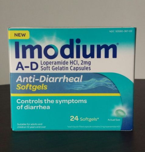 NEW Imodium A-D Anti-Diarrheal Softgels 24 Count Exp. 08/2019