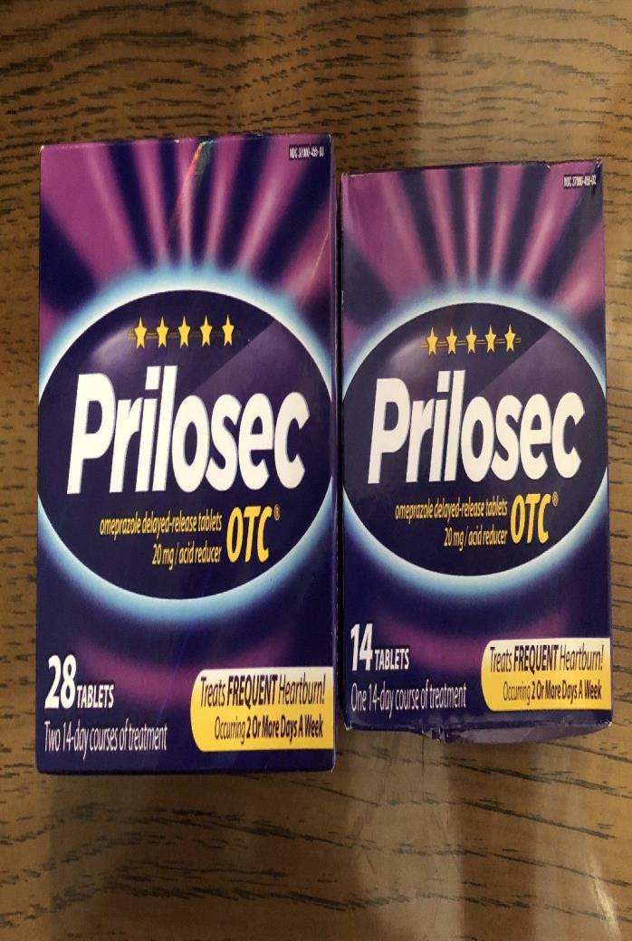 Prilosec OTC Acid Reducer - 20mg Delayed Release Tabs - 42 ct Exp 2020 28 + 14