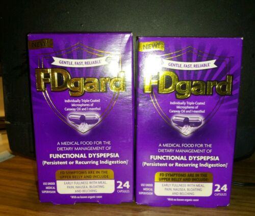2 Boxes FDgard Functional Dyspepsia Treatment 48 Total Capsules (Exp 3&9, 2018)