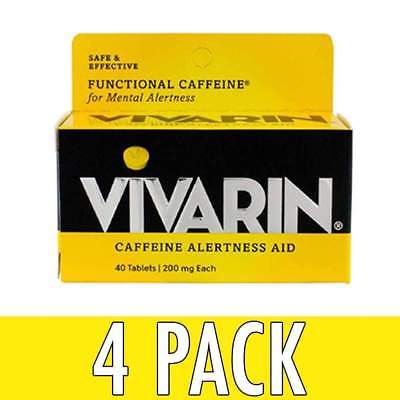 Vivarin Caffeine Alertness Aid 200 mg, Tablets, 40 ea, 4 Pack