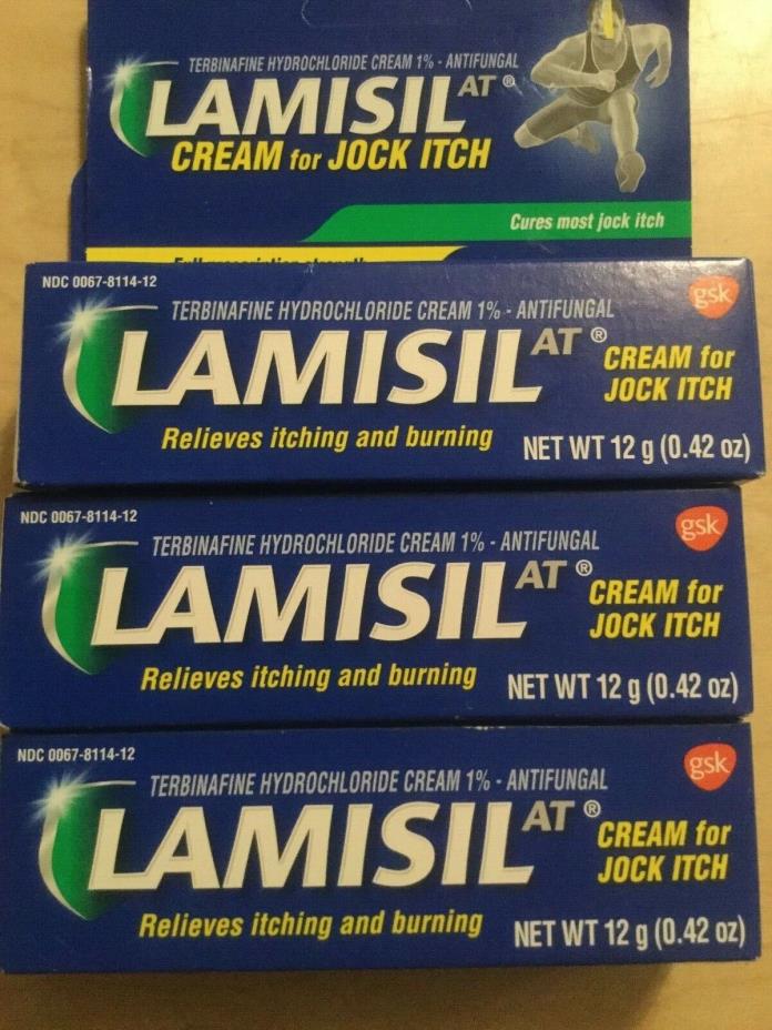 3x  Lamisil AT Cream For Jock Itch Terbinafine Hydrocholride Cream 1% .42oz Each