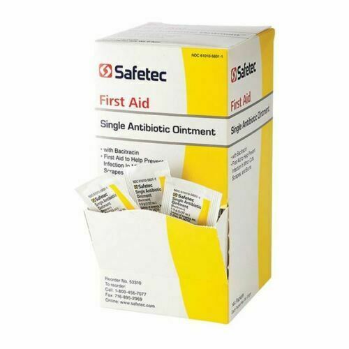 25 Packets Safetec Single Antibiotic Ointment 0.9 g Exp. 04/2021 - Bacitracin