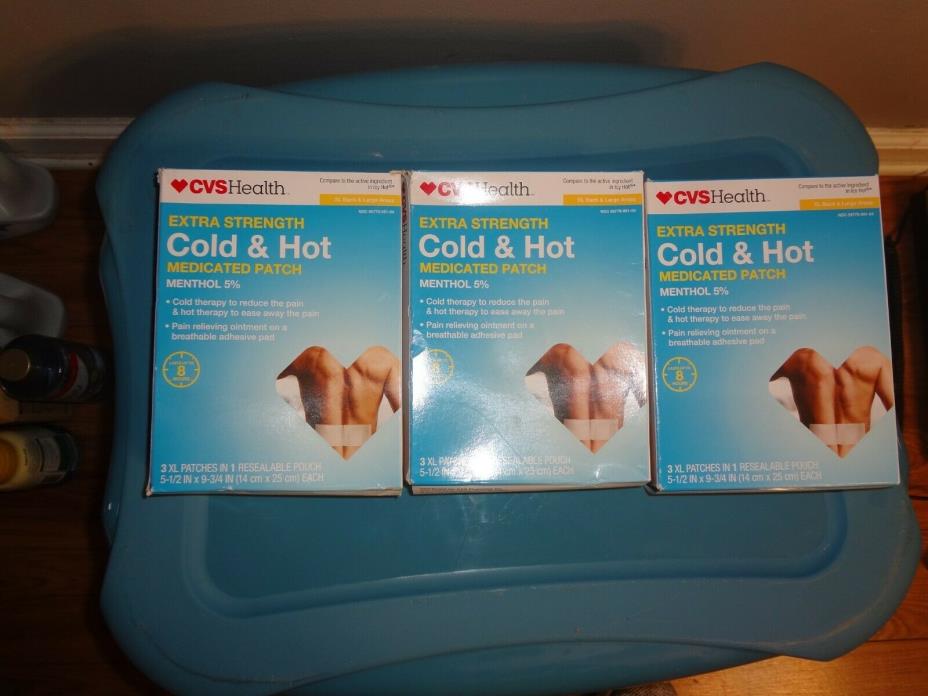 3 CVSHealth Extra Strength Medicated Cold Hot Medicated Patches