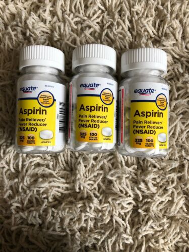 Equate Aspirin 325mg Pain Fever NSAID 100 Coated Tablets (3 Pk) Expires 12/20