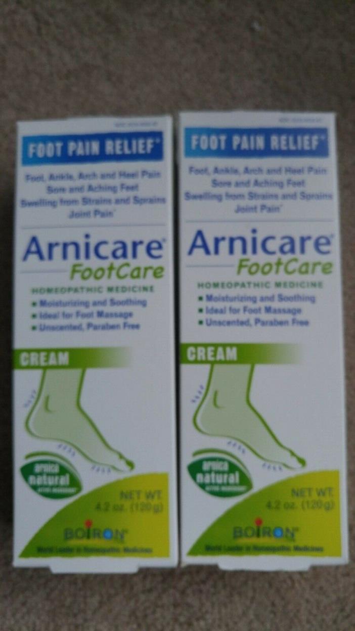 (2) Boiron Arnicare FootCare PAIN RELIEF Cream 4.2 oz each Exp 3/20