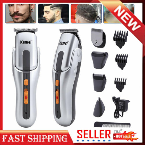 Men's Cordless Electric Hair Clipper Nose Trimmer Beard Shaver Razor Groomer Kit