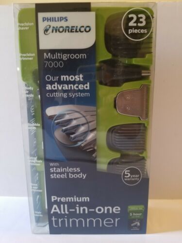New Philips Norelco Multigroom 7000 All-in-One Trimmer 23 Pieces Stainless Steel