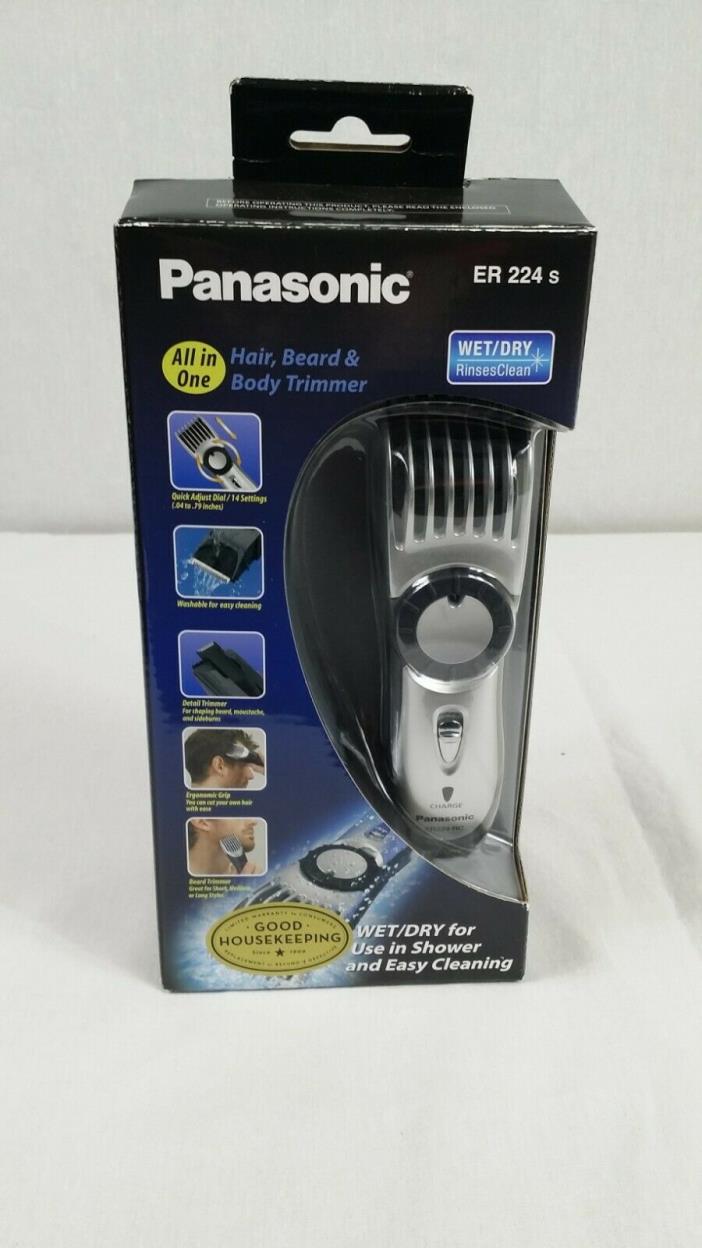 Panasonic ER 224s Beard Hair Body Trimmer Wet/Dry Used