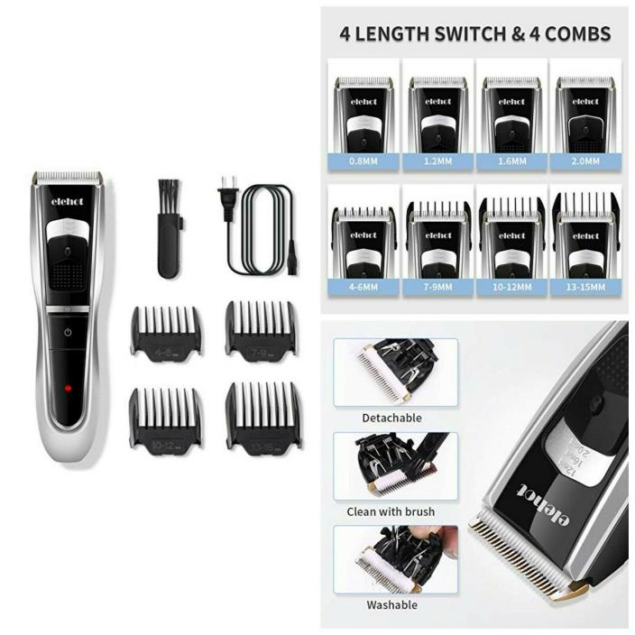 Professional Wireless Cordless Hair Trimmer Mens Rechargeable Clipper Grooming