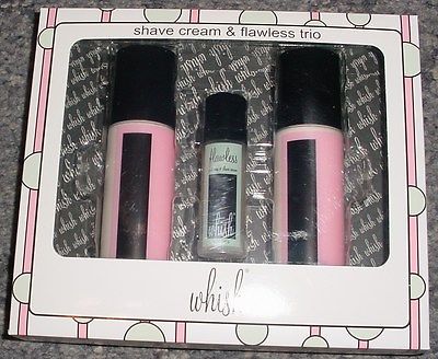 WHISH SHAVE CREAM TRIO, 2 SHAVE CREAM, 1 POST WAX SHAVE SERUM, POMEGRANATE, NIB