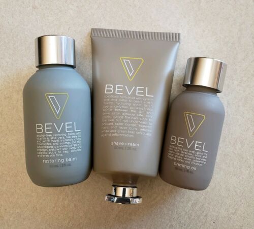 Bevel Shaving Cream, Priming Oil, Restoring Balm - New
