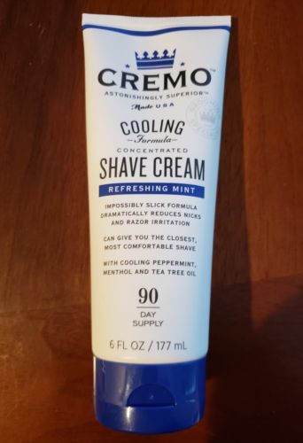 Cremo Cooling Shave Cream, Menthol/Tea Tree Oil, 6 Oz