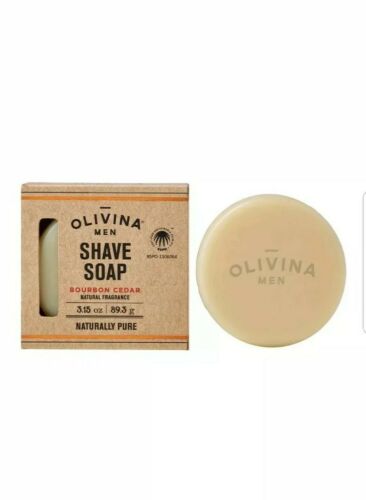 Olivina Men Shave Soap Lot Of 2 Bourbon Cedar Naturally Pure Vegan(c