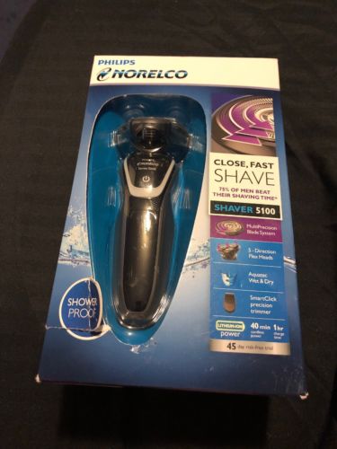 PHILIPS NORELCO 5100 WET & DRY CORDLESS ELECTRIC SHAVER S5210/81 FACTORY SEALED!