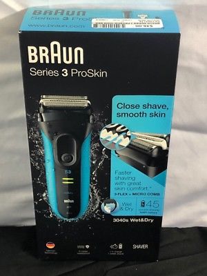 Braun Series 3 ProSkin 3040s Men's Electric Shaver, Rechargeable NEW