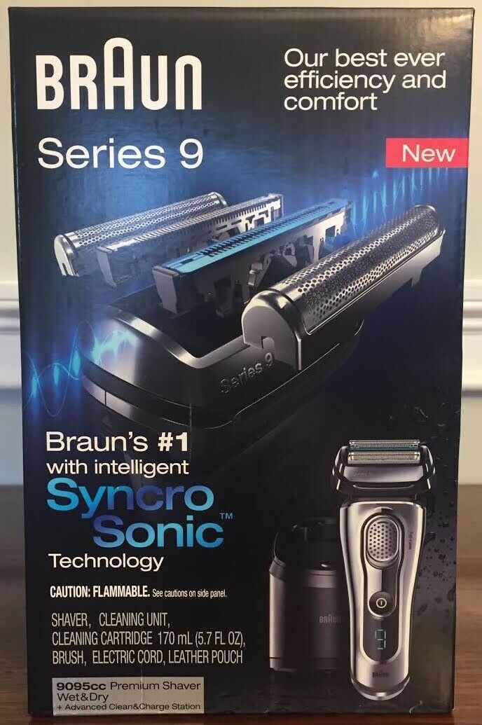 BRAUN Series 9 9095cc Wet + Dry Electric Shaver + Advance Clean + Charge Station