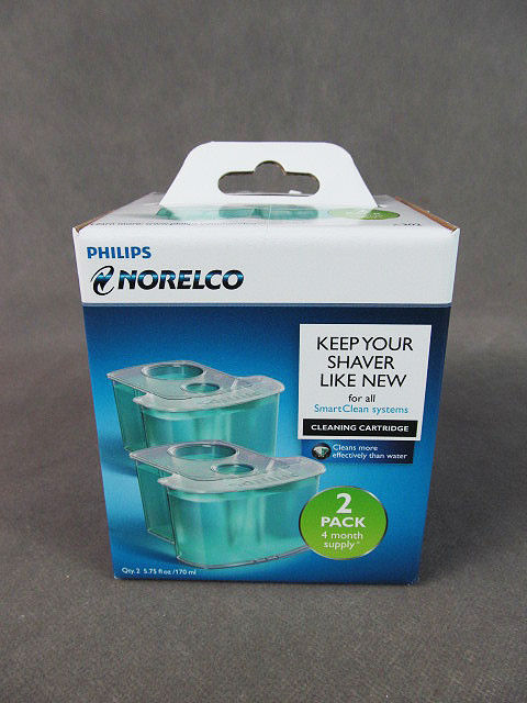 Philips NORELCO Mens SHAVER CLEANING CARTRIDGE 2Pk New in Sealed Box JC302/52