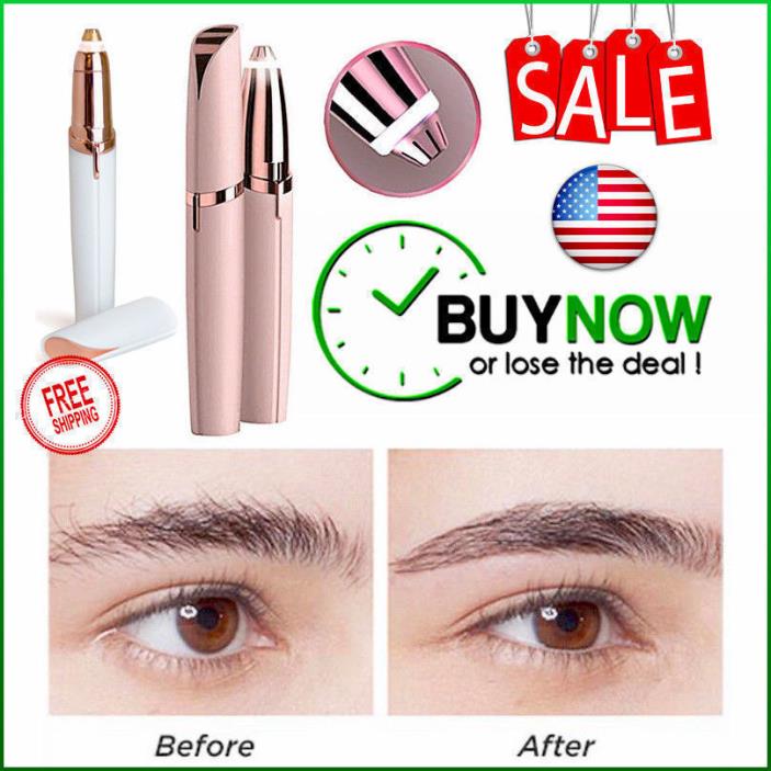 New Flawless Women's Brows Painless Trimmer Electric Eyebrow Hair Removal LED