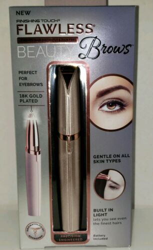 Finishing Touch Flawless Brows Painless Hair Remover 18k Gold Plated in Blush