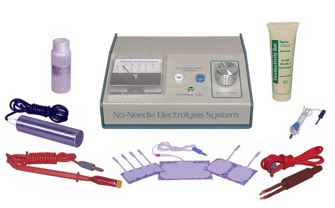 Transdermal electrolysis system permanent hair removal machine + no needle kit.