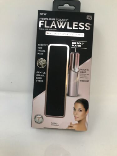 NEW Finishing Touch Flawless Facial Hair Remover AS SEEN ON TV 18K Gold Plated