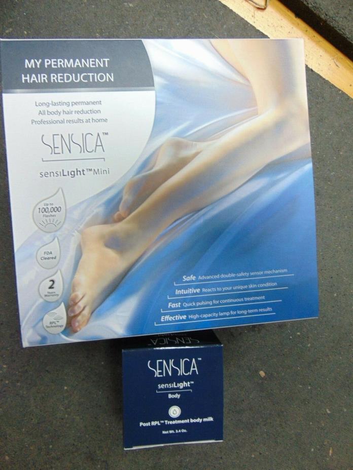 Sensica Sensilight Mini 100K Hair Removal FDA Cleared+Treatment Body Milk NEW