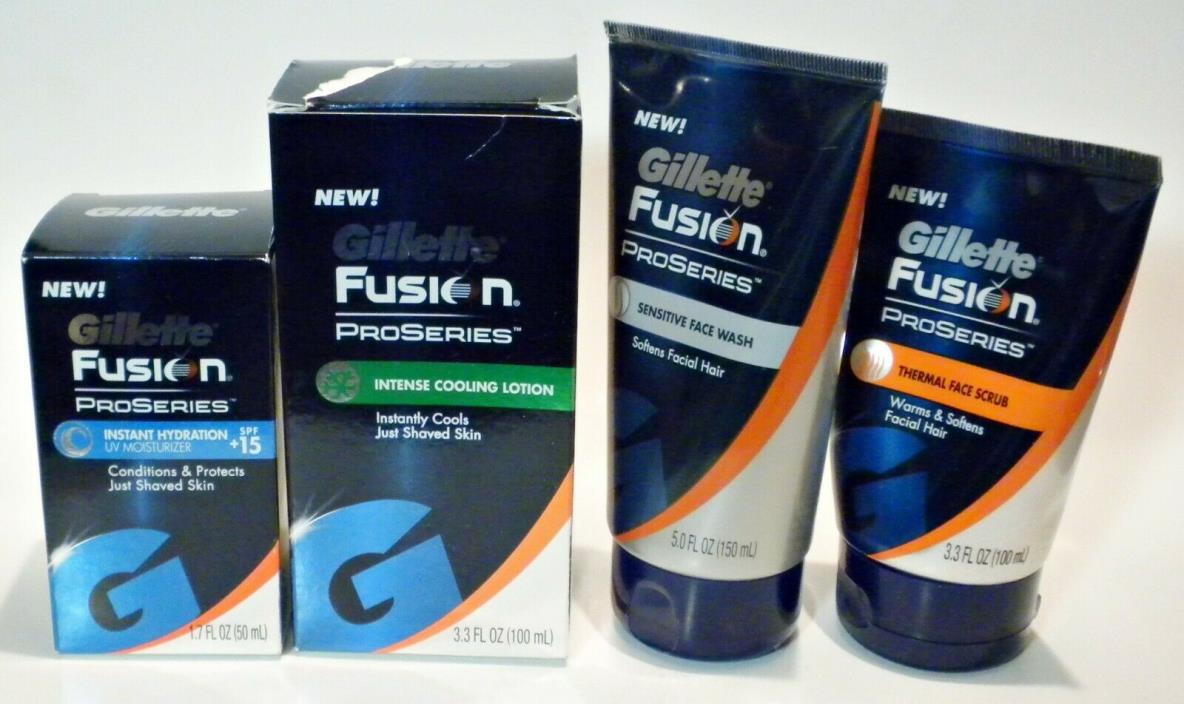 Gillette Fusion ProSeries Lot Hydration, Cooling Lotion, Face Wash Thermal Scrub