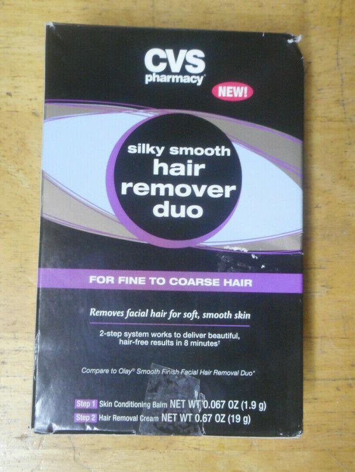 CVS SILKY SMOOTH HAIR REMOVER DUO STEP 1 & 2 FINE TO COARSE HAIR unsealed NIB