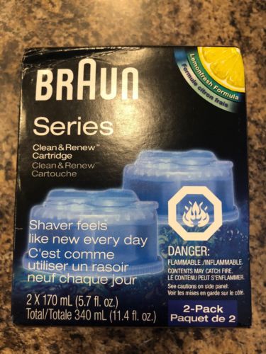 Braun Clean Cleaner Renew Cartridge Shaving Refill Kit Shaver Cleaning Gel 2 Pcs
