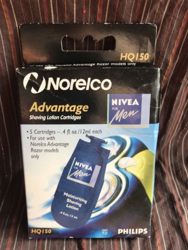 NIB Philips Norelco Nivea Men Moisturizing Shaving Lotion 5 Cartridges HQ150