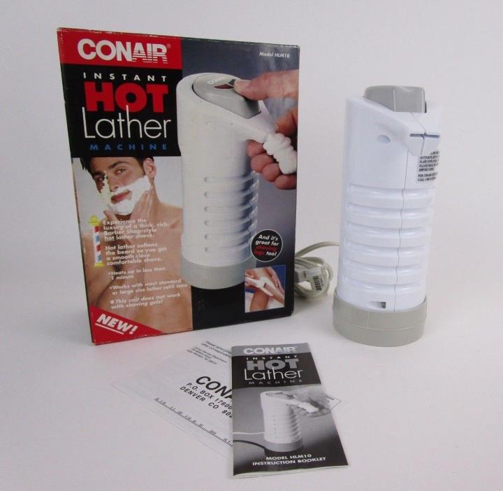 Conair Instant Hot Lather Machine for Shaving Cream HLM10 Box and Instructions