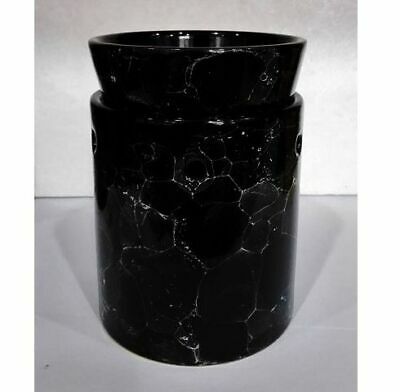 Black Marble Decorative Ceramic Tart Warmer - Set of Dish and Burner -
