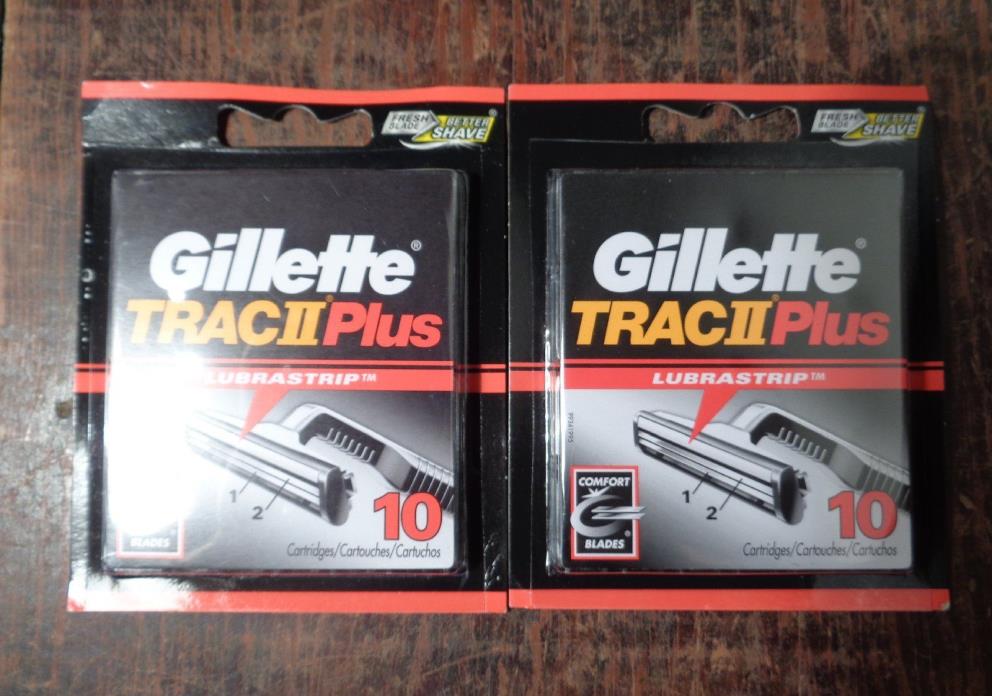 Gillette Trac II Plus Razor Blades, 2 packs, 20 total, FREE SHIPPING