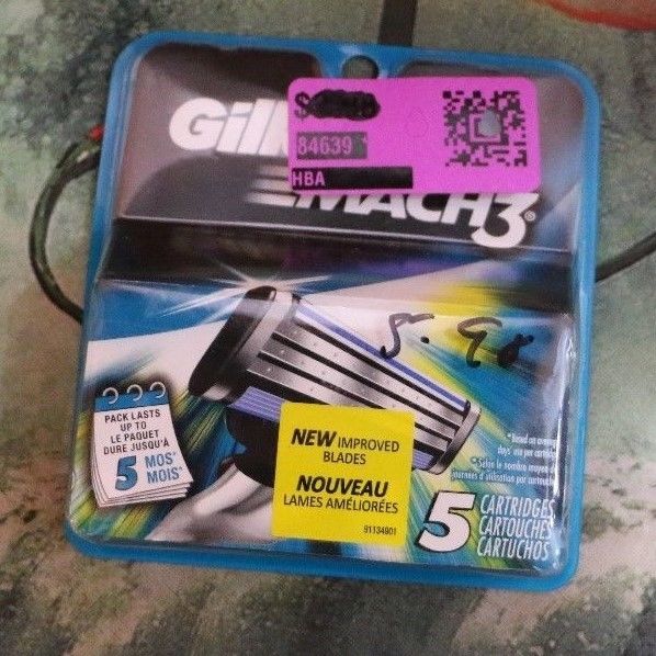 Gillette Mach3 Triple-Bladed Replacement Cartridges -  5 Cartridges