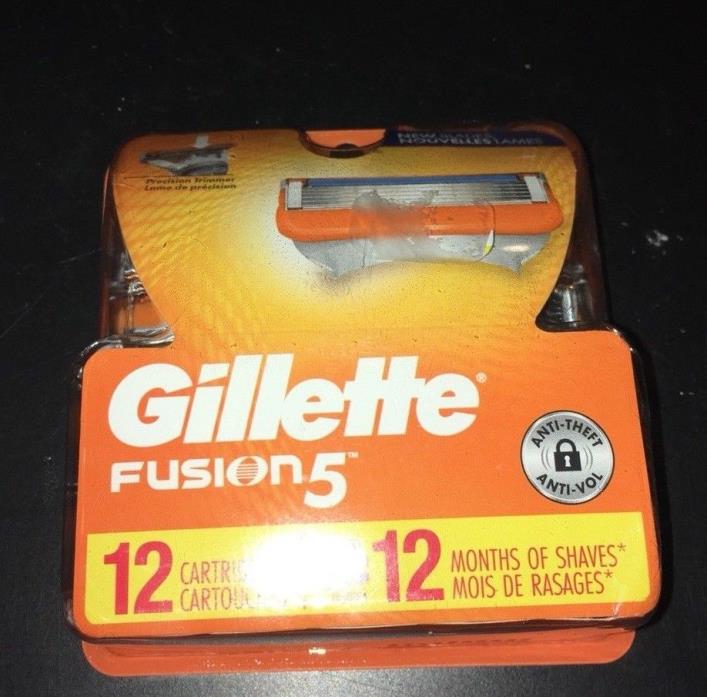 Gillette Fusion 5 Men's Razor 5 Blades Refills 12 Count FREE SHIP NEW