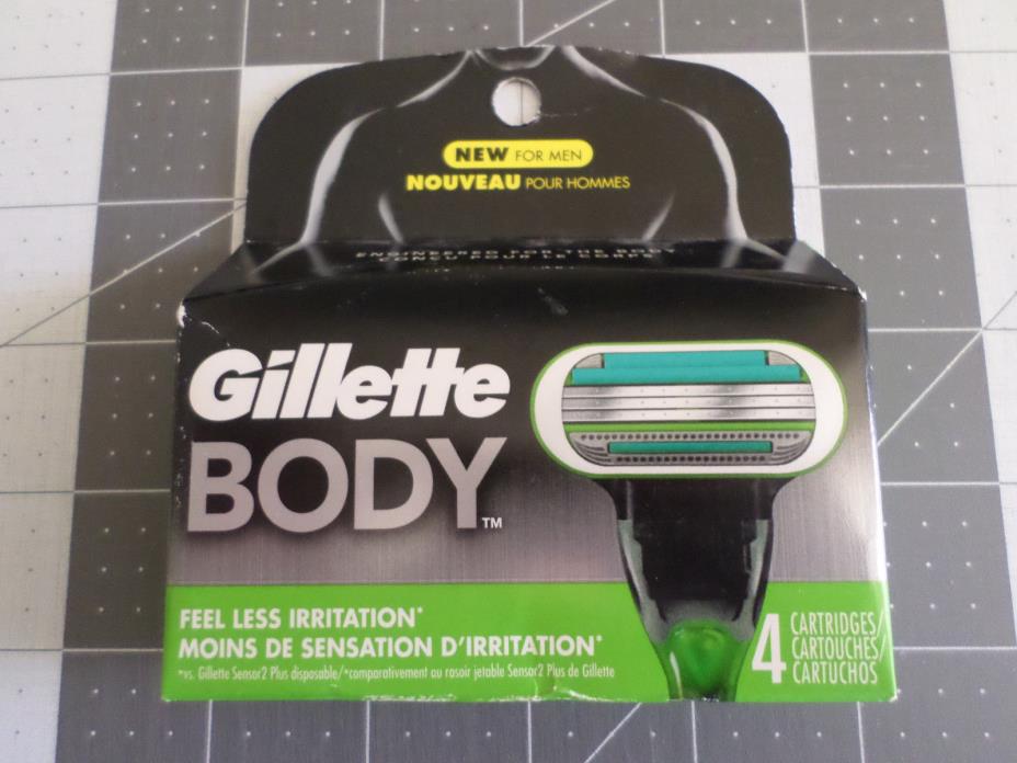 Gillette Body for Men, Razor Blade Refills, 4 Cartridges - NEW