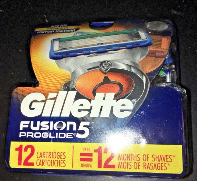 Gillette Fusion 5 ProGlide Men's Razor 5 Blades Refills 12 Count FREE SHIP NEW