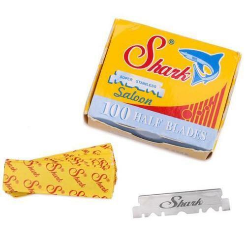 Shark Super Stainless Single Edge Razors Straight Half Blades Professional Shave