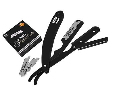 Professional Barber Straight Edge Razor Safety with 100 Derby Blades - 100 Pe...