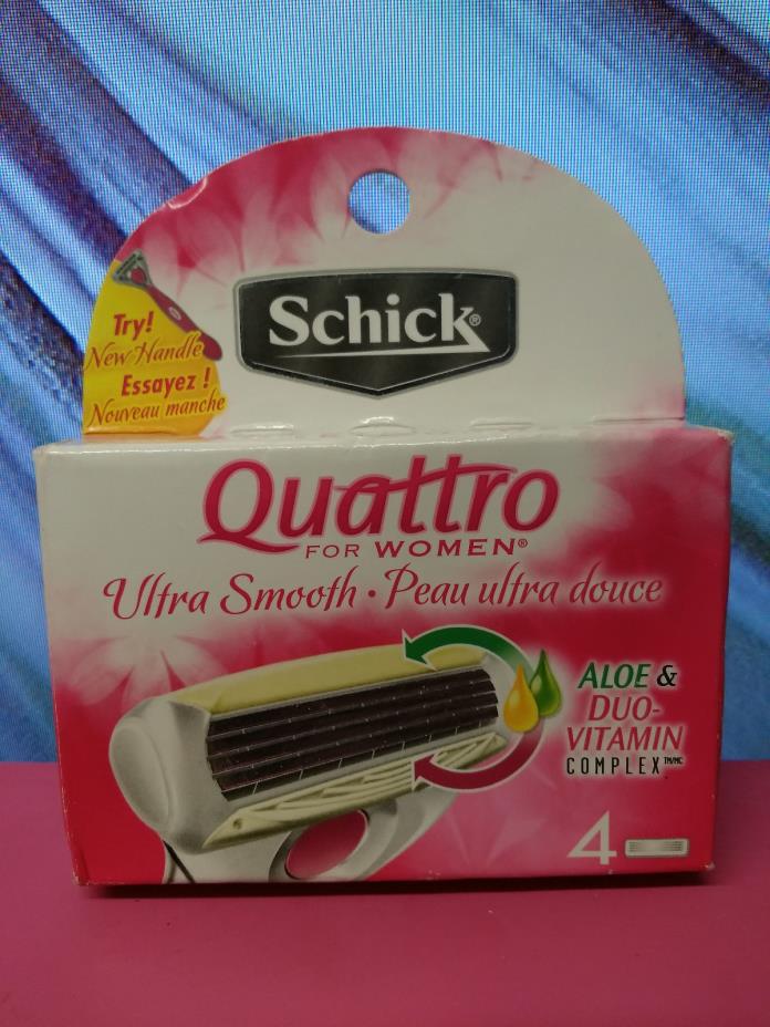 Schick Quattro Ultra Smooth 4 Women's Shaving Cartridges Aloe & Duo Vitamin   d7