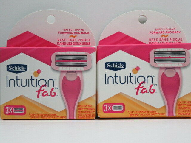 Schick Intuition Razor Replacement Razor Blade Refills 3 Each - Lot of 2