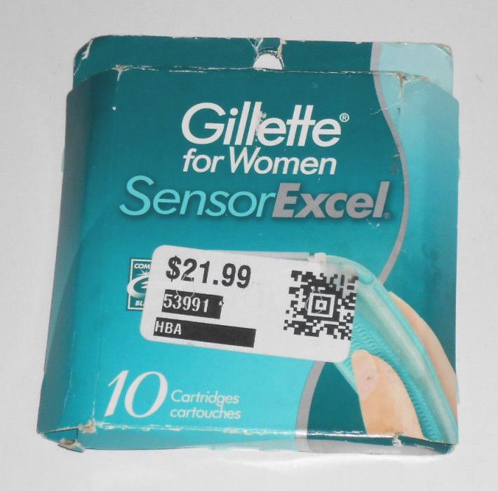 Women's GILLETTE SENSOR EXCEL RAZOR BLADES 10 count refill cartridges NEW