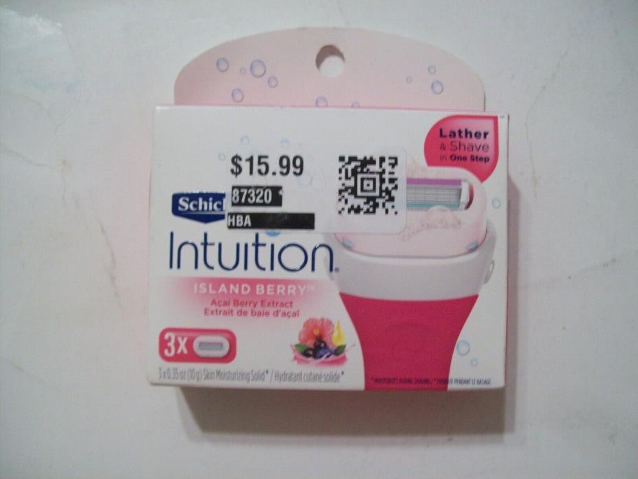 Schick Intuition Island Berry Razor Blade Refills for Women 3ct NEW Sealed!!