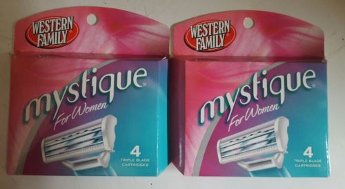 (X8)MYSTIQUE FOR WOMEN RAZOR BLADES(X8) REFILL CARTRIDGES U S A SELLER.